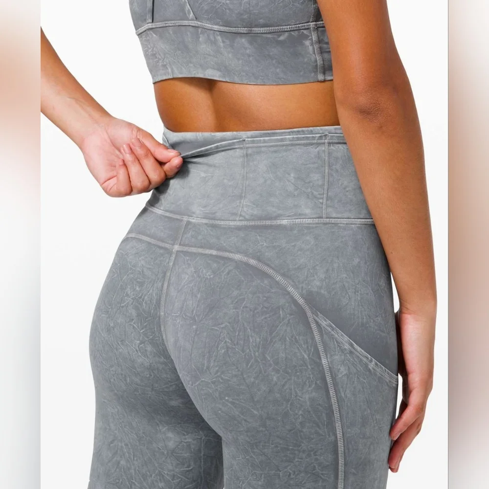 Lululemon Fast and Free 25" *Ice Dye In Ice Wash Asphalt Grey 2 - Picture 5 of 16